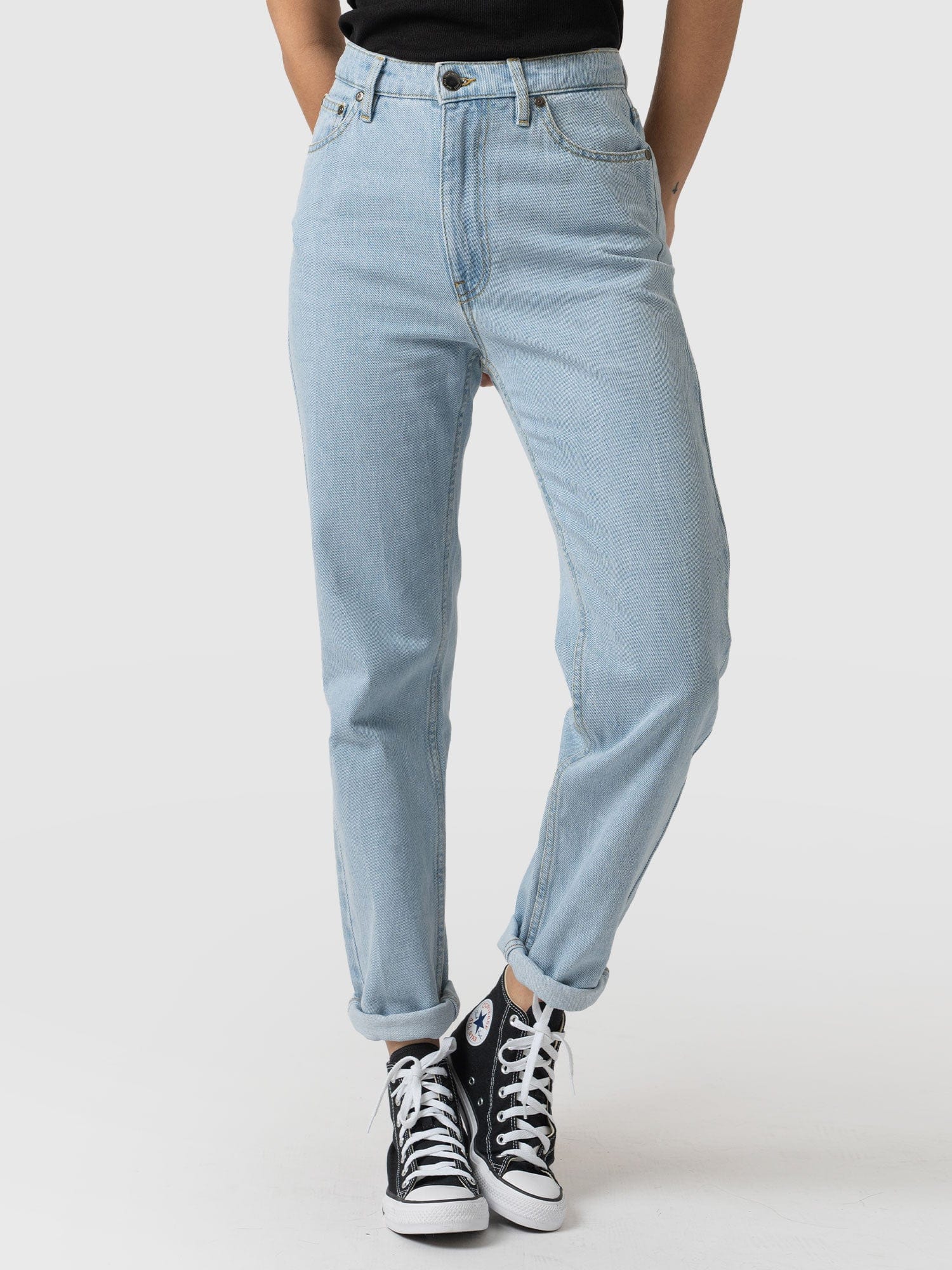 Slim Mom Jeans - Pale Blue